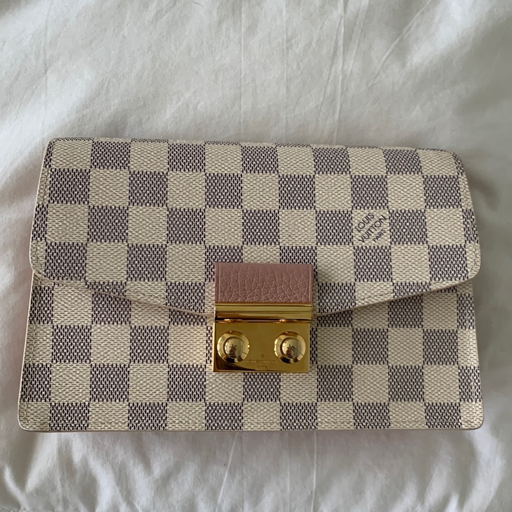 LOUIS VUITTON
Damier Azur Croisette Chain Wallet Rose Ballerine